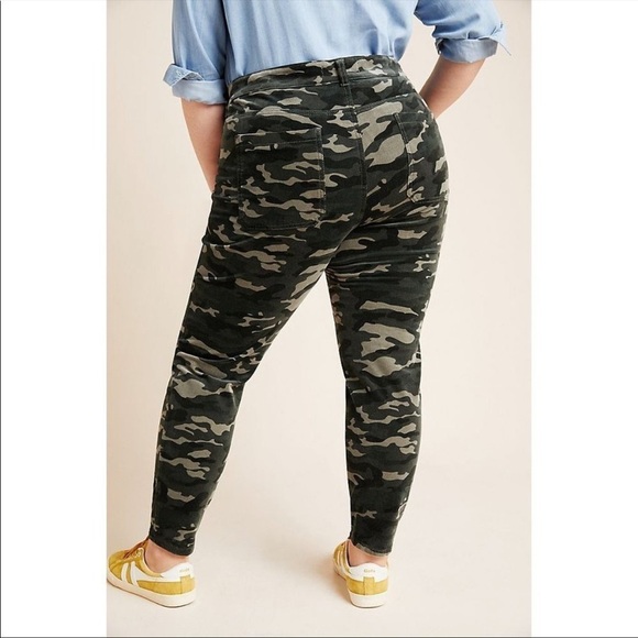 NWT Anthropologie Pilcro Camouflage High-Rise Skinny Corduroy Pants - Picture 2 of 10